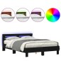 vidaXL Struttura Letto Nera Quercia nera Legno 140 x 190 cm Durevole