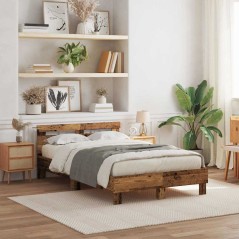 vidaXL Struttura del Letto Ingegnerizzato Legno Vecchio Legno 135 x 190 cm