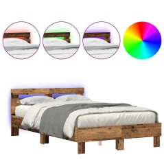vidaXL Struttura del Letto Ingegnerizzato Legno Vecchio Legno 135 x 190 cm