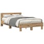 vidaXL Struttura Letto in Rovere Rovere Artigianale Legno Massello 135 x 190 cm