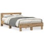 vidaXL Struttura Letto in Rovere Rovere Artigianale Legno Massello 135 x 190 cm