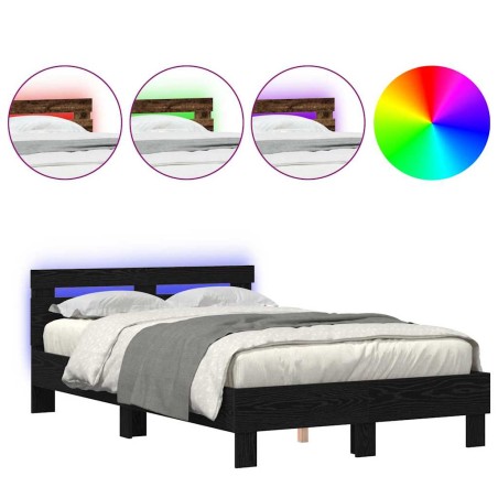 vidaXL Telaio per Letto a Doghe Quercia Nera Legno Ingegnerizzato