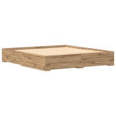Struttura Letto vidaXL con Cassetti Rovere Artigianale 180x200 cm Legno Ingegnerizzato