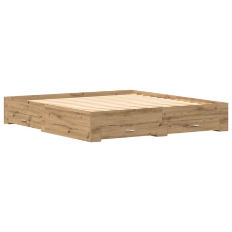 Struttura Letto vidaXL con Cassetti Rovere Artigianale 180x200 cm Legno Ingegnerizzato