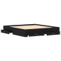 Struttura del Letto con Cassetti Nero Rovere 180x200 cm Legno Ingegnerizzato
