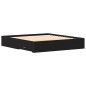 Struttura del Letto con Cassetti Nero Rovere 180x200 cm Legno Ingegnerizzato