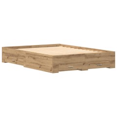 vidaXL Telaio Letto con Cassetti Rovere Artigianale Legno Ingegnerizzato