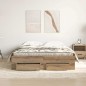 vidaXL Telaio Letto con Cassetti Rovere Artigianale Legno Ingegnerizzato vidaXL Telaio Letto con Cassetti Rovere Artigianale Legno Ingegnerizzato