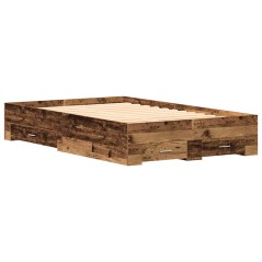 Struttura Letto vidaXL con Cassetti Legno Vecchio 120x200 cm Legno Ingegnerizzato