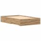 vidaXL Rete Letto con Cassetti Rovere Artigianale 120x200 cm Legno Ingegnerizzato