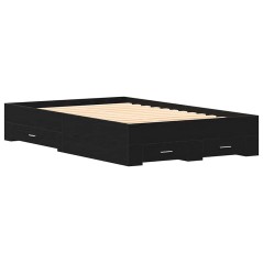 vidaXL Struttura Letto con Cassetti in Rovere Nero 120x200 cm Legno Ingegnerizzato