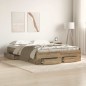 vidaXL Struttura Letto con Cassetti Rovere artigianale Legno ingegnerizzato