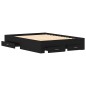 vidaXL Struttura letto con cassetti Rovere nero Legno ingegnerizzato vidaXL Struttura letto con cassetti Rovere nero Legno ingegnerizzato