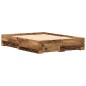 vidaXL Struttura Letto con Cassetti Legno Invecchiato 135x190 cm Legno Ingegnerizzato vidaXL Struttura Letto con Cassetti Legno Invecchiato 135x190 cm Legno Ingegnerizzato