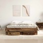 vidaXL Struttura Letto con Cassetti Legno Invecchiato 135x190 cm Legno Ingegnerizzato vidaXL Struttura Letto con Cassetti Legno Invecchiato 135x190 cm Legno Ingegnerizzato