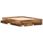 vidaXL Struttura Letto con Cassetti Legno Invecchiato 135x190 cm Legno Ingegnerizzato vidaXL Struttura Letto con Cassetti Legno Invecchiato 135x190 cm Legno Ingegnerizzato