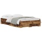 vidaXL Struttura del Letto con Cassetti Legno Vecchio 120x190 cm Legno Ingegnerizzato