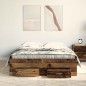 vidaXL Struttura del Letto con Cassetti Legno Vecchio 120x190 cm Legno Ingegnerizzato