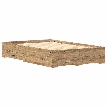 Struttura per Letto vidaXL con Cassetti in Rovere Artigianale 120x190 cm in Legno Ingegnerizzato