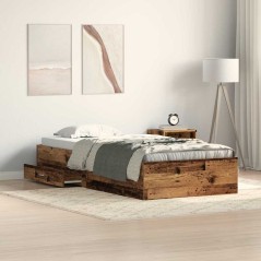 vidaXL Letto in Legno Vecchio 100x200 cm in Legno Ingegnerizzato