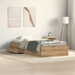 vidaXL Struttura del Letto Rovere Artigianale 100x200 cm Legno Ingegnerizzato