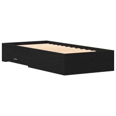 vidaXL Struttura del letto Nero Rovere 100x200 cm Legno ingegnerizzato