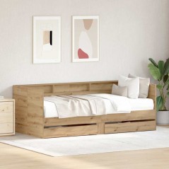vidaXL Daybed in Rovere Artigianale Rovere artigianale Legno ingegnerizzato