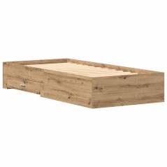 vidaXL Struttura Letto Artisan Rovere 90x200 cm Legno Ingegnerizzato