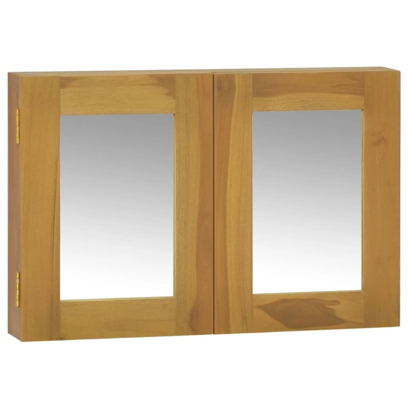 Mobile a Specchio 60x10x40 cm in Legno Massello di Teak Mobile a Specchio 60x10x40 cm in Legno Massello di Teak