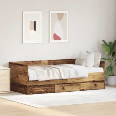 vidaXL Letto a Giorno Rustico Legno Antico Legno ingegnerizzato