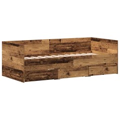 vidaXL Letto a Giorno Rustico Legno Antico Legno ingegnerizzato