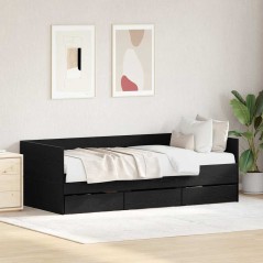 vidaXL Daybed Rovere nero Legno ingegnerizzato 90 x 200 cm Durevole