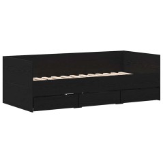 vidaXL Daybed Rovere nero Legno ingegnerizzato 90 x 200 cm Durevole