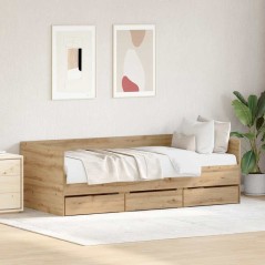 vidaXL Daybed Rovere Artigianale Legno Ingegnerizzato 90 x 190 cm