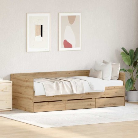 vidaXL Daybed Rovere Artigianale Legno Ingegnerizzato 90 x 190 cm