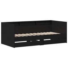 vidaXL Daybed in Rovere Nero con Cassetti Rovere Nero Legno ingegnerizzato
