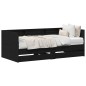 vidaXL Daybed in Rovere Nero con Cassetti Rovere Nero Legno ingegnerizzato