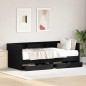 vidaXL Daybed in Rovere Nero con Cassetti Rovere Nero Legno ingegnerizzato