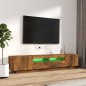 Set Mobili TV 2pz con Luci LED Rovere Fumo in Legno Multistrato Set Mobili TV 2pz con Luci LED Rovere Fumo in Legno Multistrato