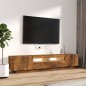 Set Mobili TV 2pz con Luci LED Rovere Fumo in Legno Multistrato Set Mobili TV 2pz con Luci LED Rovere Fumo in Legno Multistrato