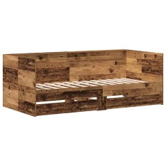 vidaXL Letto a Giorno con Cassetto Legno Vecchio Legno Ingegnerizzato