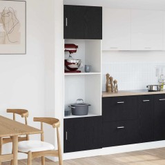 vidaXL Armadio per microonde rovere nero 60x57x207 cm, in legno ingegnerizzato