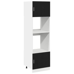 vidaXL Armadio per microonde rovere nero 60x57x207 cm, in legno ingegnerizzato