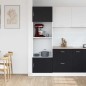 vidaXL Armadio per microonde rovere nero 60x57x207 cm, in legno ingegnerizzato