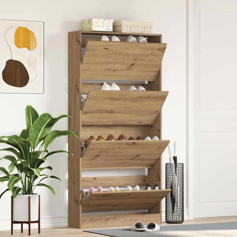 vidaXL Armadio per Scarpe Rovere Artigianale Legno Ingegnerizzato
