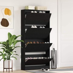vidaXL Armadio per Scarpe Rovere nero Legno ingegnerizzato