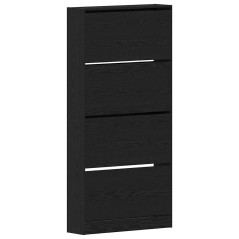 vidaXL Armadio per Scarpe Rovere nero Legno ingegnerizzato