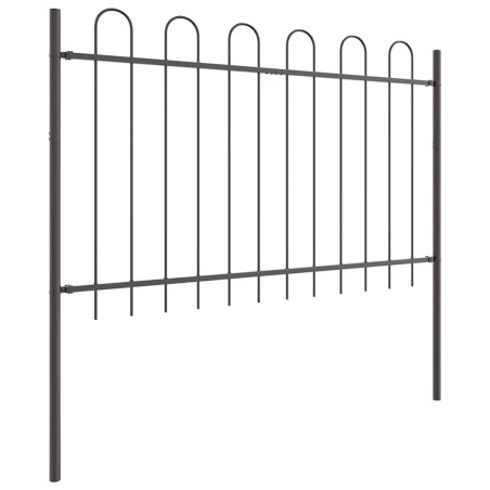 vidaXL Recinzione da Giardino con Parte Superiore a Forma di Arco Grigio - 3,4x1 m in Acciaio