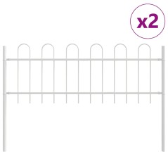 vidaXL Recinzione da giardino con montante bianco, 3,4x0,6 m in acciaio