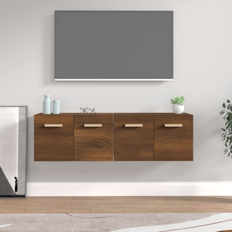 Mobili Parete 2 pz Rovere Marrone 60x36,5x35 cm in Multistrato Mobili Parete 2 pz Rovere Marrone 60x36,5x35 cm in Multistrato